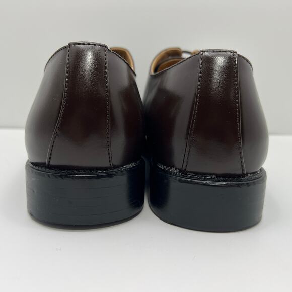 Bolano 185-065 Brown Striped Satin Upper Square Toe Derby Mens 8.5 Dress Shoes - Picture 3 of 9